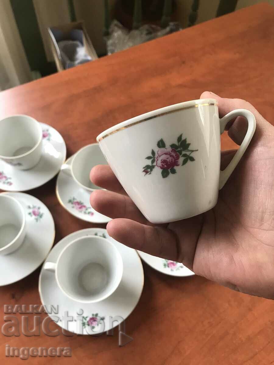 PORCELAIN CUP PLATE SERVICE BULGARIA - 5 PORCELAIN CUP PLATE SERVICE BULGARIA - 5