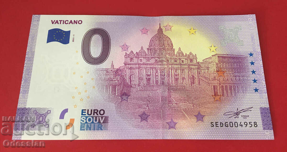 VATICANO - bancnota de 0 euro