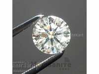 Moissanite / diamant / alb 8,5 mm, 2,5 ct. cu certificat