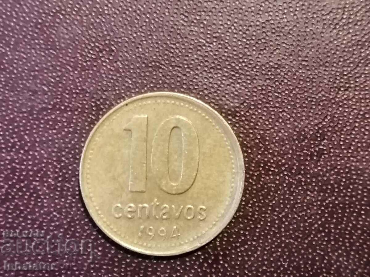 1994 год Аржентина 10 сентавос