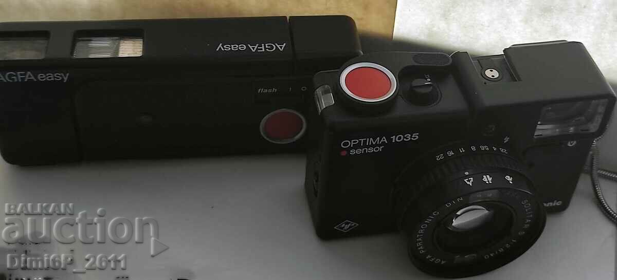 Two retro cameras Agfa Optima 1035 Sensor electronic and Agfa G