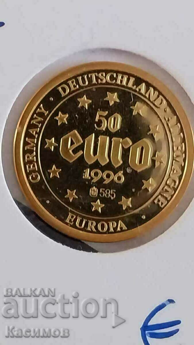 Пробна РЯДКА златна Германска евро монета!