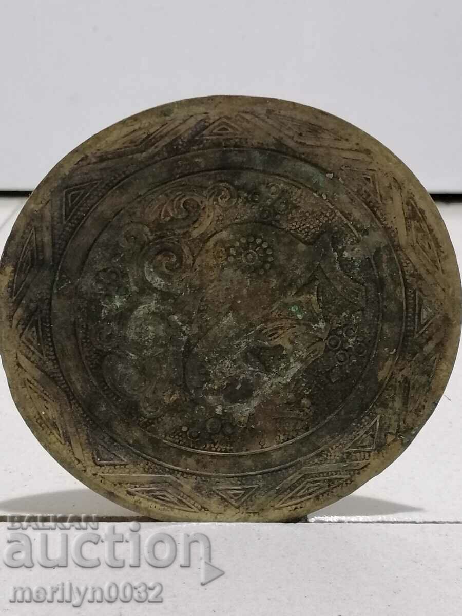 Brass pan with engravings tas - 5 Brass pan with engravings tas - 5