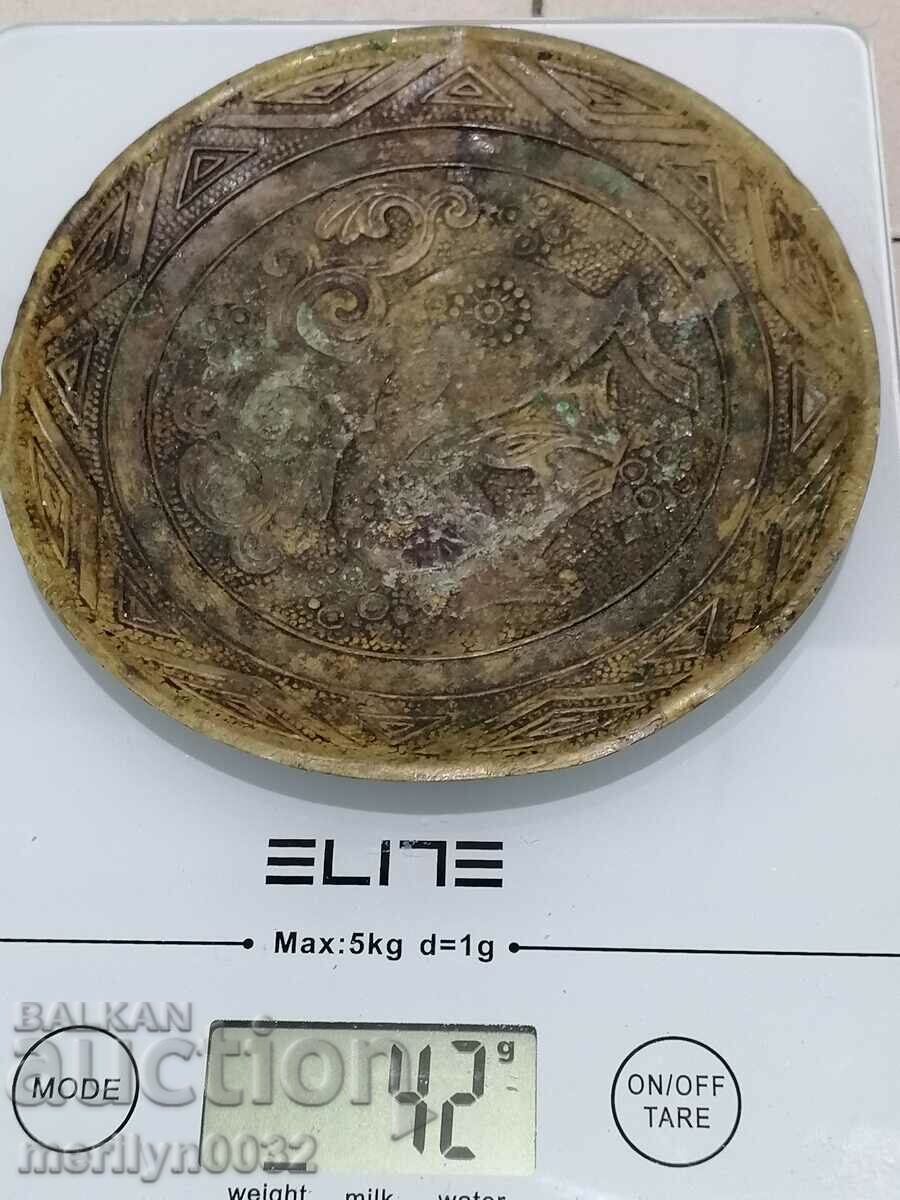 Brass pan with engravings tas - 6 Brass pan with engravings tas - 6