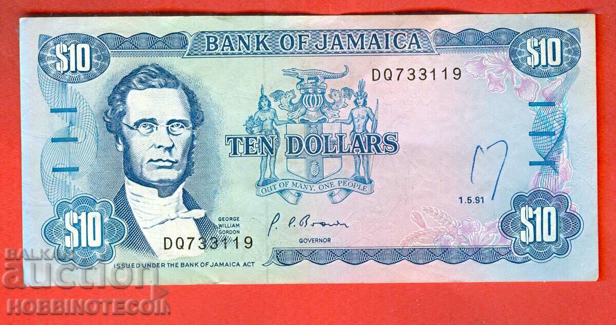 JAMAICA JAMAICA Emisiune de 10 USD, 1991