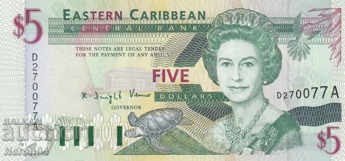 5 dollars 1994, Antigua