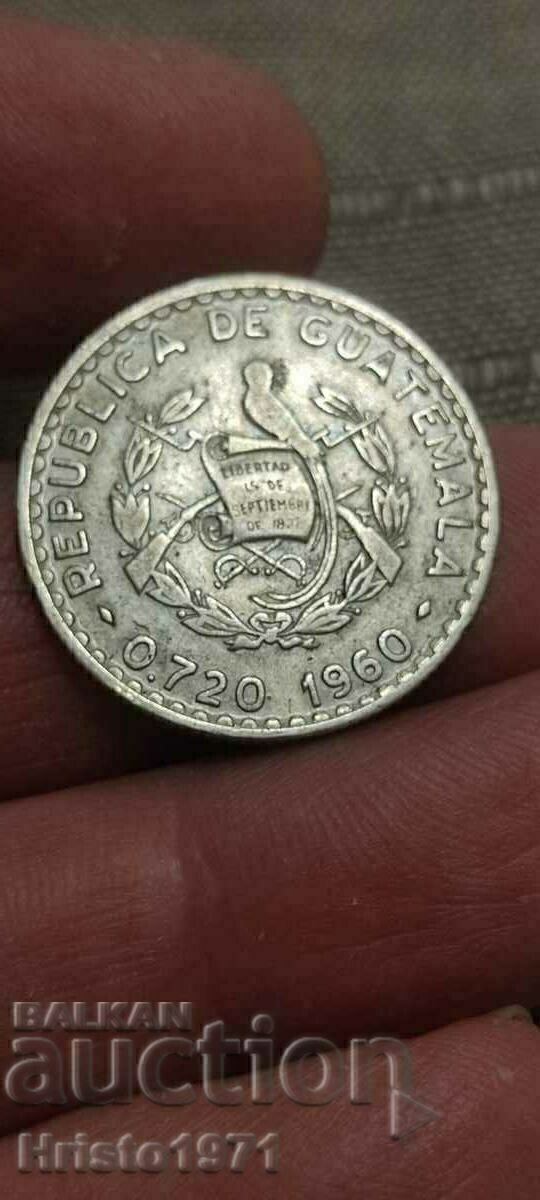 25 сентавос 1960 Гватемала с цена € 16.00 | 31.29 лв.