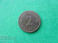 2 centimes 2009. Letonia
