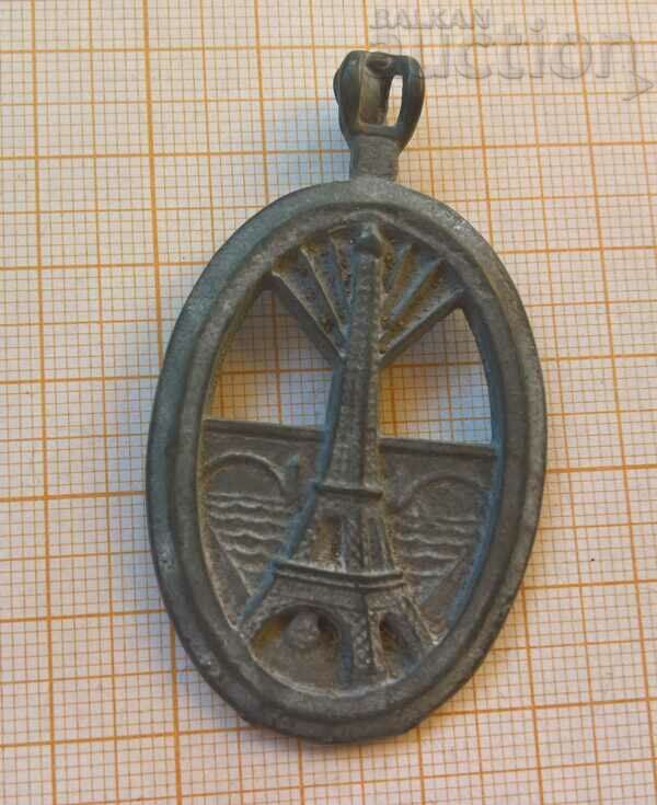 Old French medallion Eiffel Tower