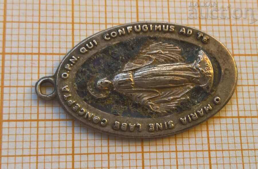Стар католически медальон икона