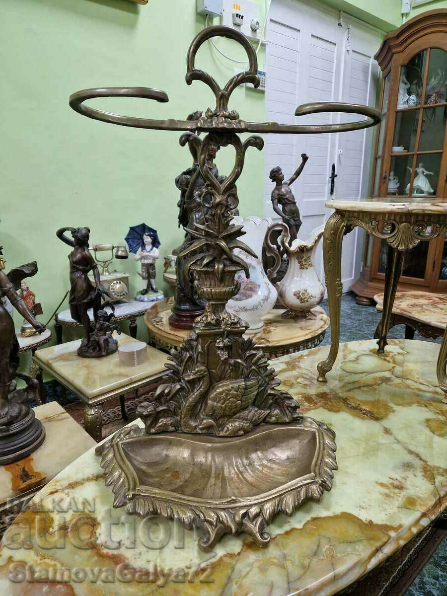 Unique Antique Dutch Bronze Umbrella Stand