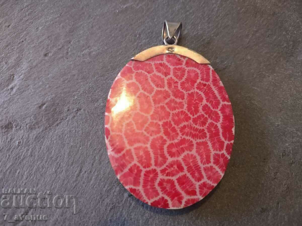 Auction Locket, like coral, silver 925, 28.03.24 Auction Locket, like coral, silver 925, 28.03.24