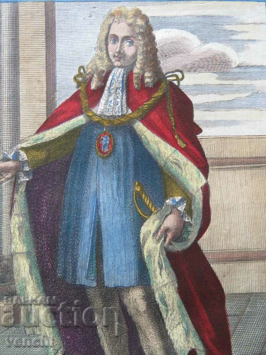 1741 - ENGRAVING - Knight of the Order of Saint Michael - ORIGINAL with price 59.99 BGN | € 30.67