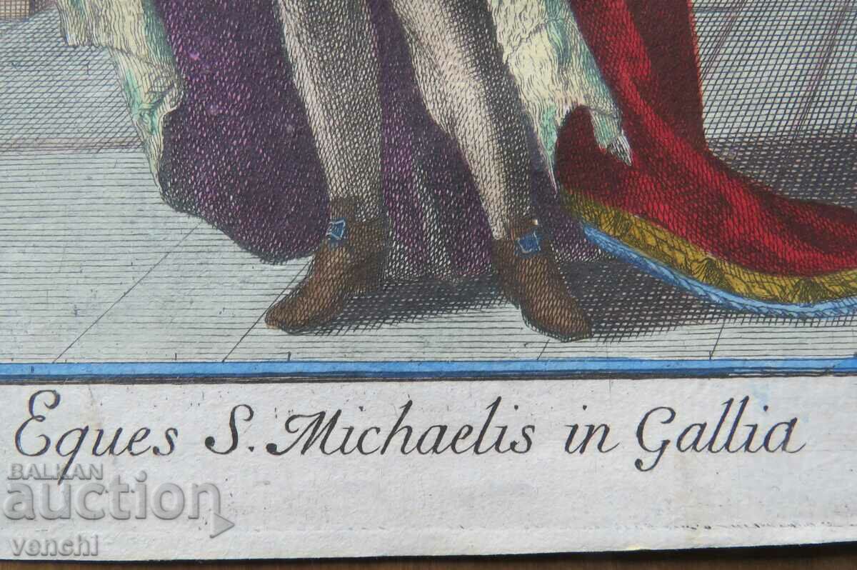 Auction  1741 - ENGRAVING - Knight of the Order of Saint Michael - ORIGINAL