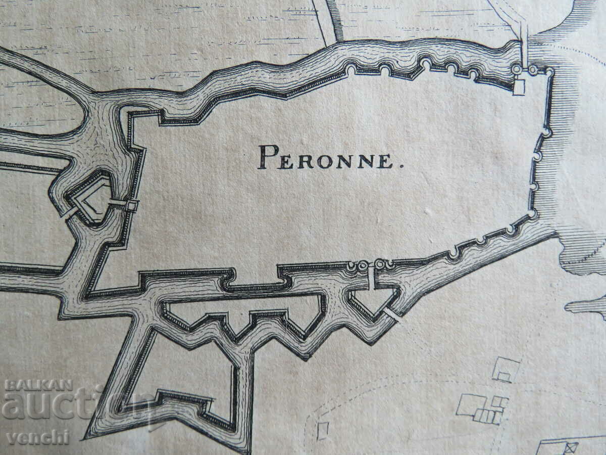 1661 - GRAVURĂ - Planul fortificației Péronne (Somme) - ORIGINAL cu preț € 14.99 | 29.32 BGN