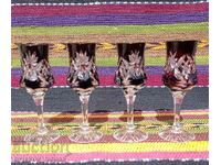 Crystal glasses 4 pieces for liqueur
