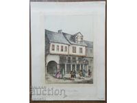 1863 - ENGRAVING - THE OLD TOWN HALL - ORIGINAL