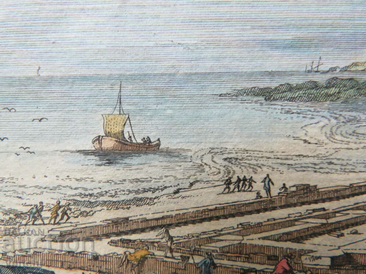 Delivery of 1711 - ENGRAVING - View of the Ruins of Brittenbur - ORIGINAL