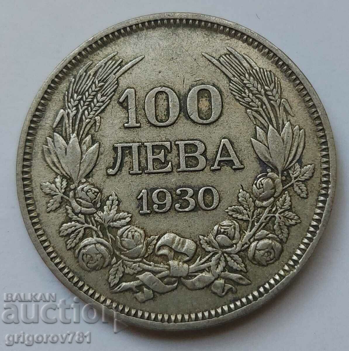 100 leva argint Bulgaria 1930 - monedă de argint #2