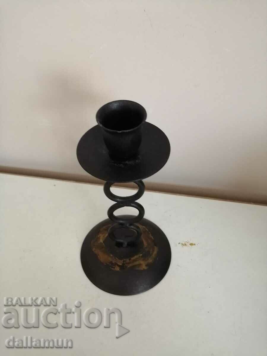 old metal candlestick 20 cm