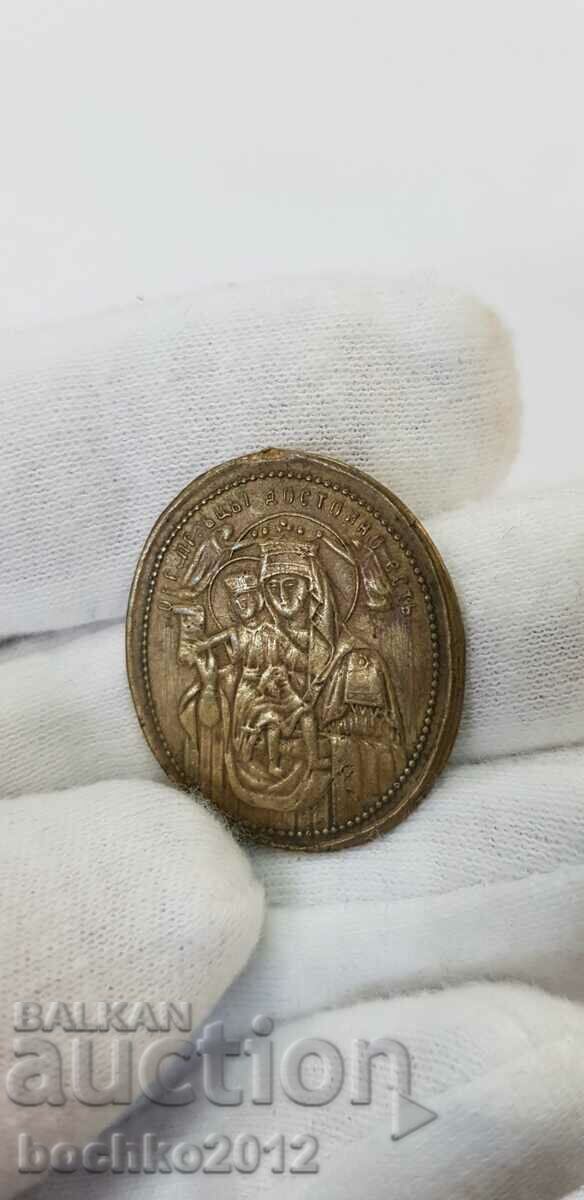 Russian bronze royal icon - medallion - St. George - 19th c. - 5 Russian bronze royal icon - medallion - St. George - 19th c. - 5