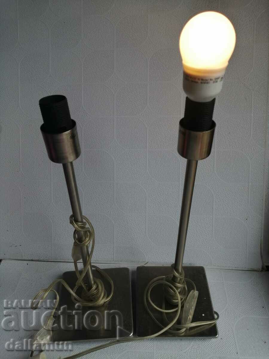a pair of old table lamps with a metal base 40 cm