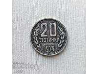 Bulgaria 20 de cenți 1974