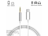 Audio cable USB-Type C to AUX 3.5mm male - 1 meter