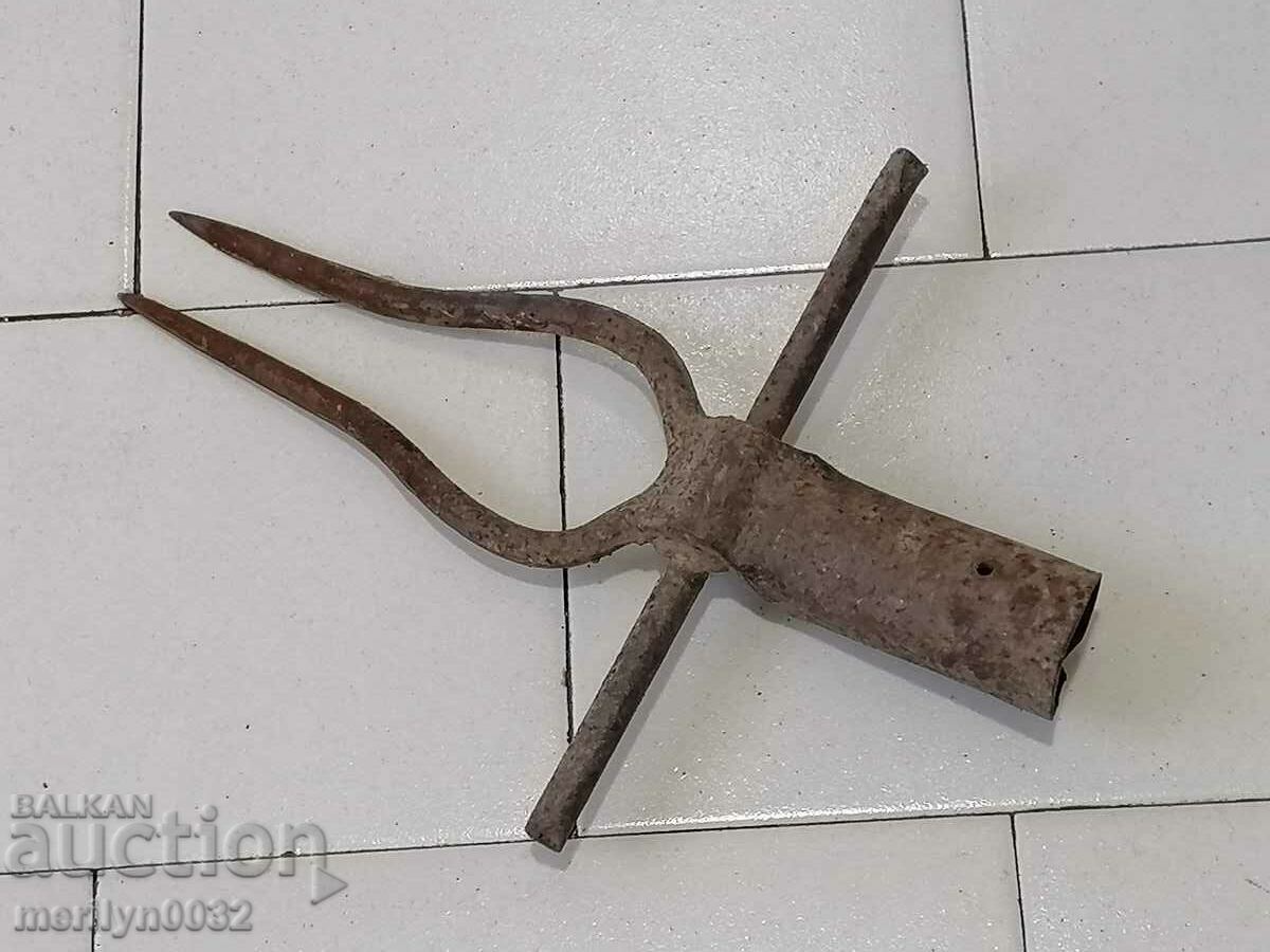 Old Wrought Two Prong, Pitchfork, Wrought Iron with price 39.00 BGN | € 19.94 Old Wrought Two Prong, Pitchfork, Wrought Iron with price 39.00 BGN | € 19.94