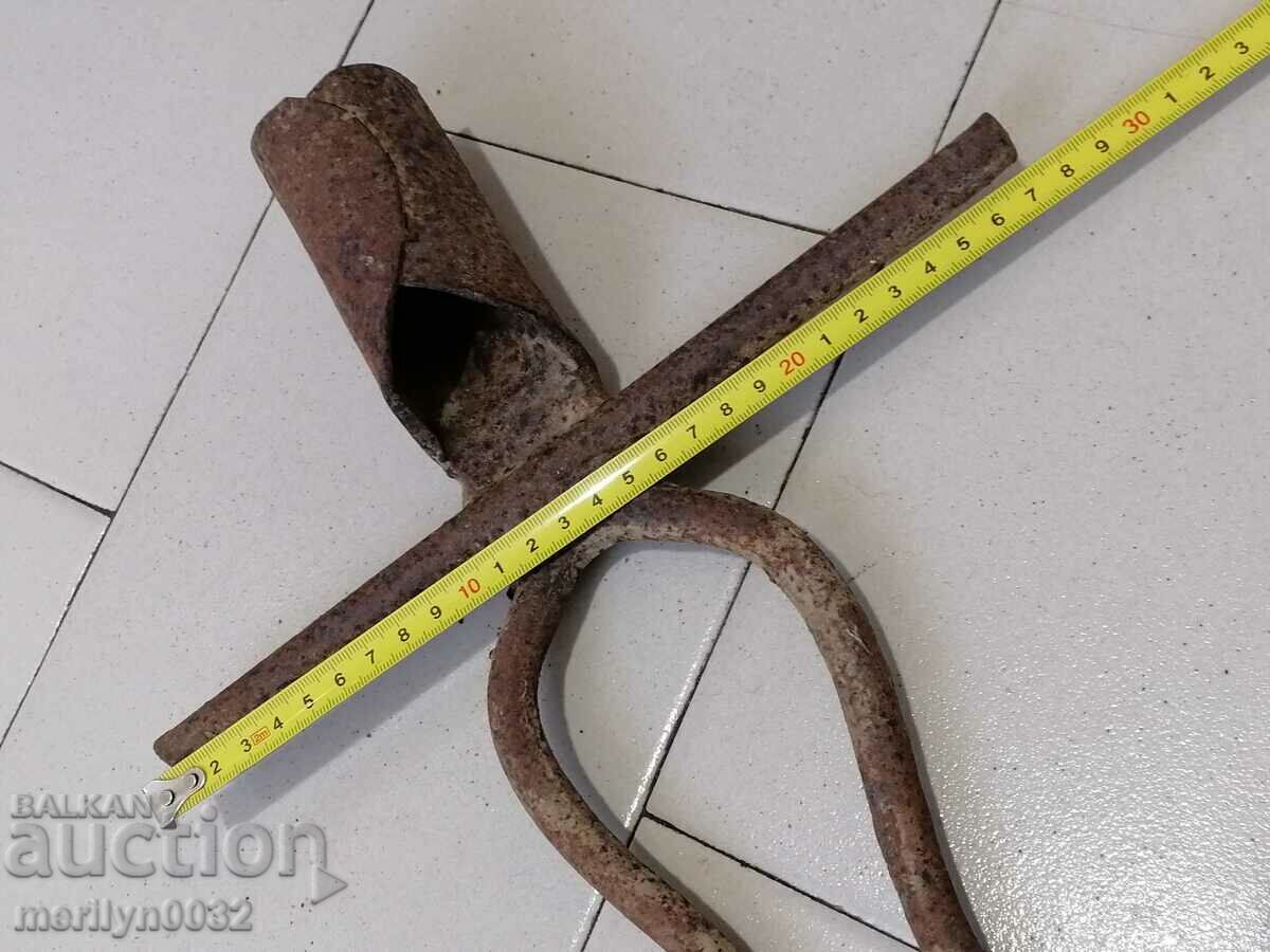 Delivery of Old Wrought Two Prong, Pitchfork, Wrought Iron Delivery of Old Wrought Two Prong, Pitchfork, Wrought Iron