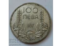 100 лева сребро България 1937 -  сребърна монета #95