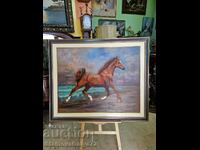 Superb large antique oil on canvas painting