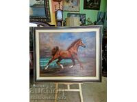 Superb large antique oil on canvas painting