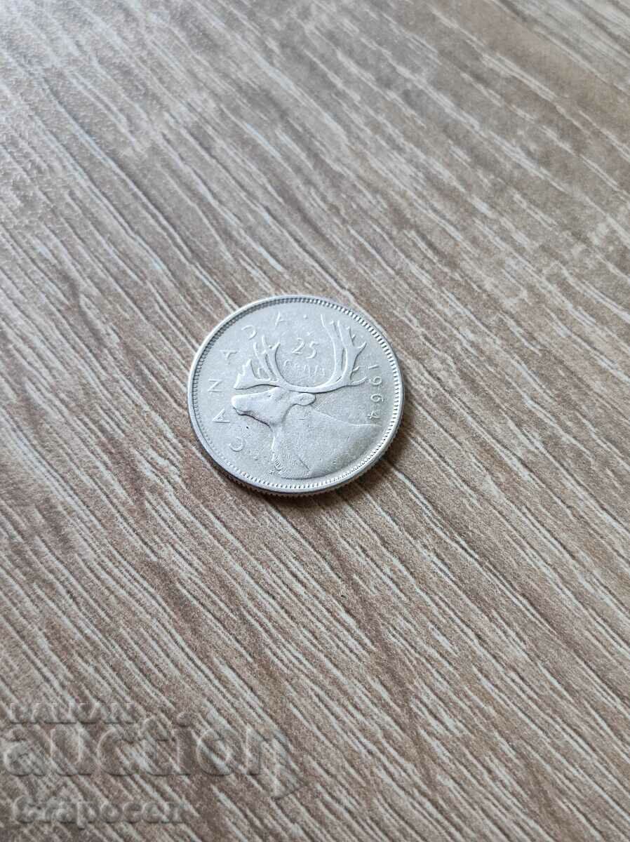 25 cents 1964 Canada
