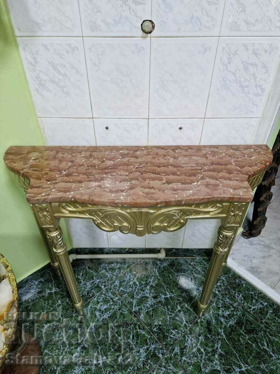 A wonderful antique wooden console table with a marble top with price € 285.81 | 559.00 BGN