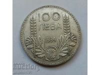 100 лева сребро България 1934 -  сребърна монета #106