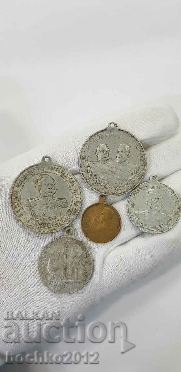 5 τεμ. πριγκιπικά, βασιλικά μετάλλια, μετάλλιο, κλήρος