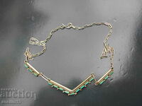 OLD SILVER NECKLACE WITH TURQUOISES