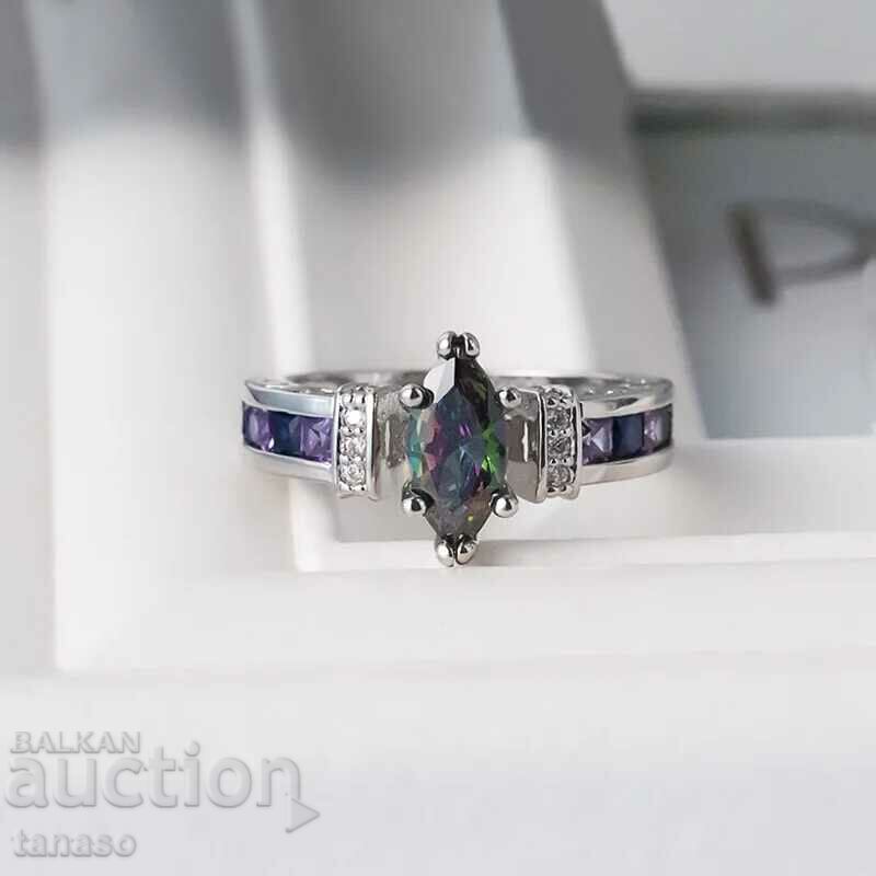 Ring with violet amethysts, gold plating with price 25.00 BGN | € 12.78