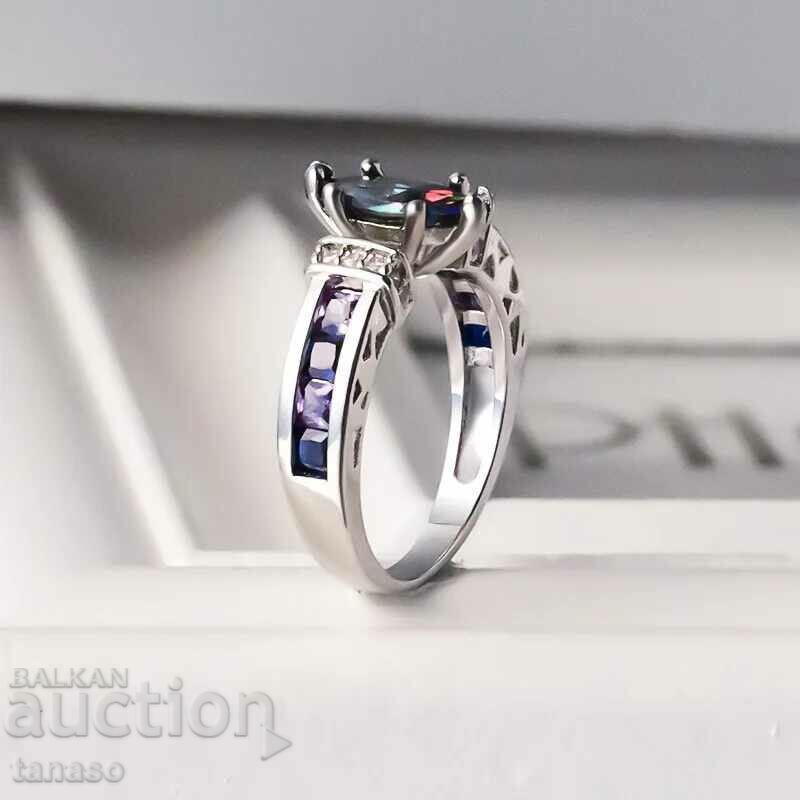 Delivery of Ring with violet amethysts, gold plating