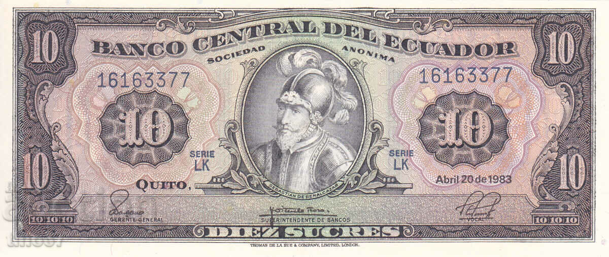 tino37- ECUADOR - 10 SUCRES - 1983 - UNC with price 8.90 BGN | € 4.55 tino37- ECUADOR - 10 SUCRES - 1983 - UNC with price 8.90 BGN | € 4.55