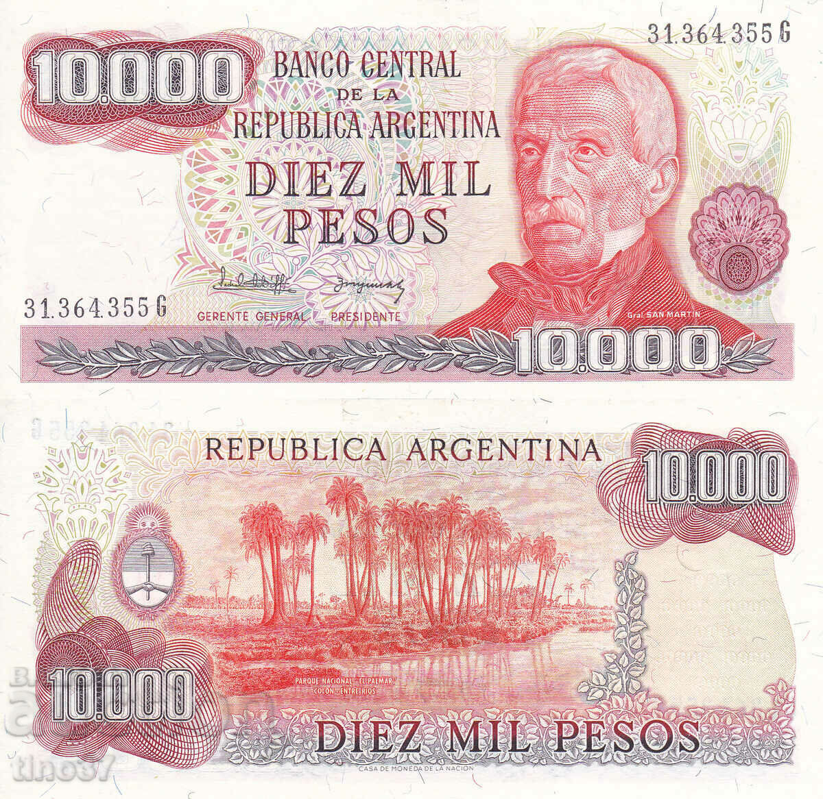 tino37- ARGENTINA - 10000 PESOS - 1976/83 - UNC