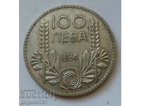 100 лева сребро България 1934 -  сребърна монета #126