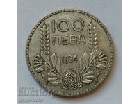100 лева сребро България 1934 -  сребърна монета #129