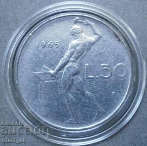 Италия 50 лири 1965