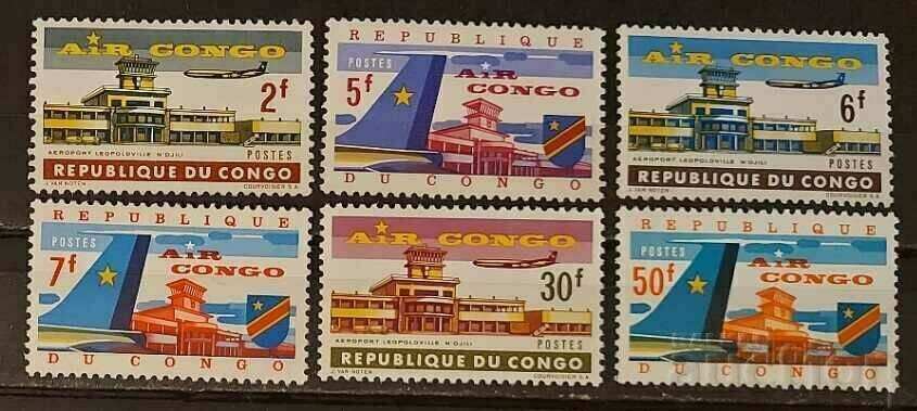 Congo, DR. 1963 Buildings/Aircraft MNH