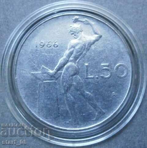 Италия 50 лири 1966