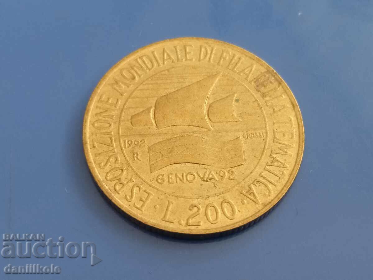 Auction *$*Y*$* ITALY 200 LIRES 1992 ANNIVERSARY - RARE *$*Y*$* Auction *$*Y*$* ITALY 200 LIRES 1992 ANNIVERSARY - RARE *$*Y*$*