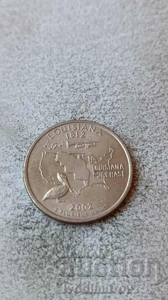 САЩ 25 цента 2002 D Louisiana
