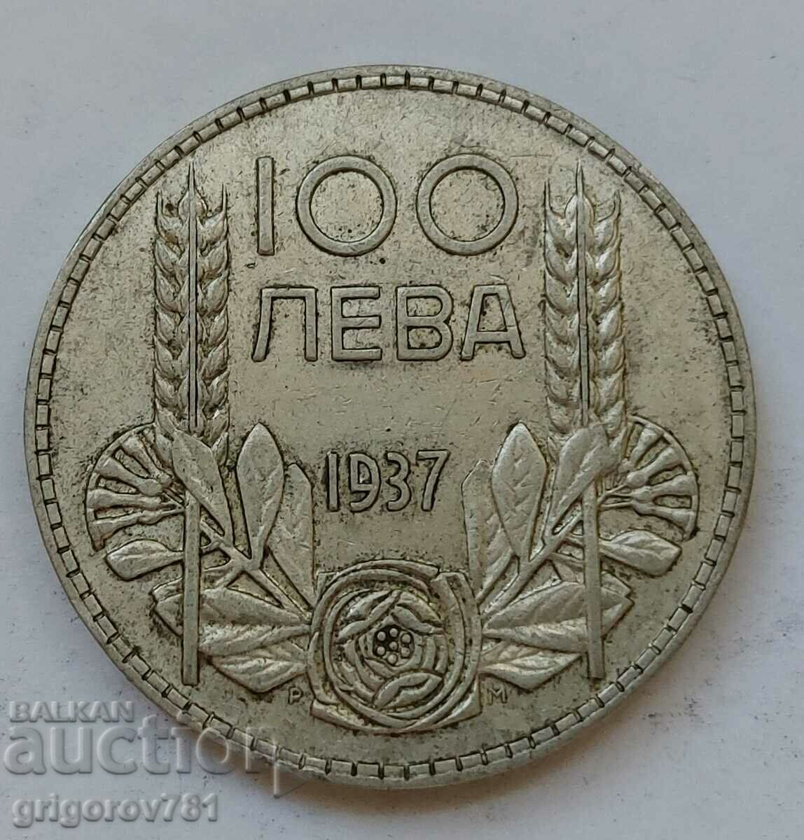 100 leva argint Bulgaria 1937 - monedă de argint #134